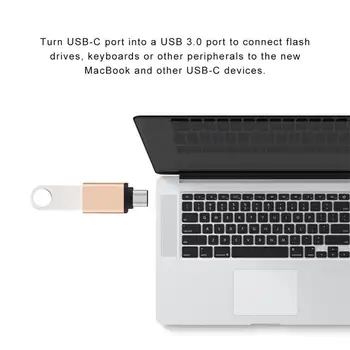 C tipo Adapteris Male Į USB 3.0 Moterų Konverteris OTG Funkcija USB 3.0 Balta Ir Juoda OTG Duomenų Sinchronizavimo Adapteris, Skirtas Macbook