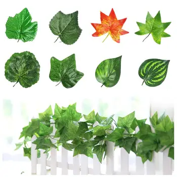 230cm žalia dirbtinio šilko Kabinti gebenės lapų augalai vynmedžių lapai 1Pcs 