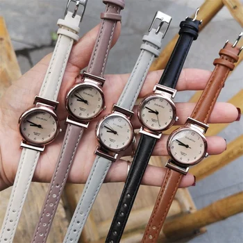 Prabangių Drabužių Moterims Laikrodžiai Elegantiškas Mažas Ponios Kvarciniai Laikrodžiai 2021 Paprastas Skaičius Moterų Oda Laikrodis Reloj De Mujer