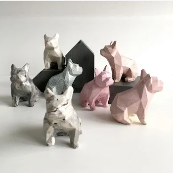 Betono Dekoravimas Silikono Formos Kačių Ir Šunų Formos Kūrybos Geometrinis Origami Dizaino Katė Pelėsių Buldogas Estetinį Namų Puošybai