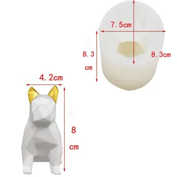 Betono Dekoravimas Silikono Formos Kačių Ir Šunų Formos Kūrybos Geometrinis Origami Dizaino Katė Pelėsių Buldogas Estetinį Namų Puošybai