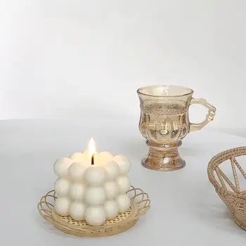 1 VNT 3D Cube Vaškas Kvepalų Žvakė Bougie Rose Kvapnų Žvakės Namų Geometriniai Puošybos Kubo Vaško Aromatas, Žvakės Naujos 2021