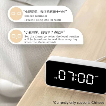 Xiaomi Xiaoai Protingas Žadintuvas AI Balso Transliacijos Laikrodis ABS Stalinis Laikrodis Automatinis Laiko Kalibravimo Smart XiaoMi Home App