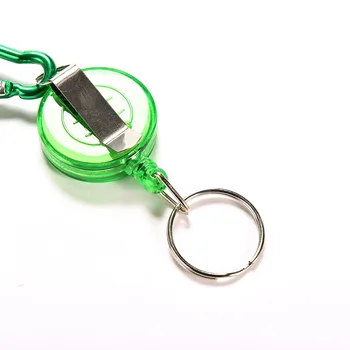 Spalvinga Dirželis Karabinai Įrašą Kortelės, Etiketės Paketų Prižiūrėtojų Raktinę Ištraukiama Metalo Kortelės Ženklelis Turėtojas Žiedas Ant Diržo Traukti Kempingas Key Chain