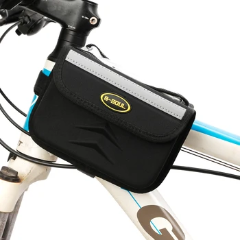 B-SIELA Priekinis Rėmas kietas lukštas, Saugojimo Krepšys Bicycle Bag Atspindinčio paviršiaus Vamzdžio Krepšys Telefono dėklas MTB Kelių Dviračių Priedai