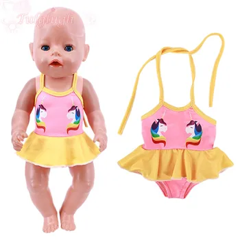 2021 Naujos Lėlės Drabužiai Vienaragis Maudymosi Suknelė Tinka 18 Colių Amerikos&43Cm Baby Naujas Gimęs Lėlės Mergaitės Žaislas