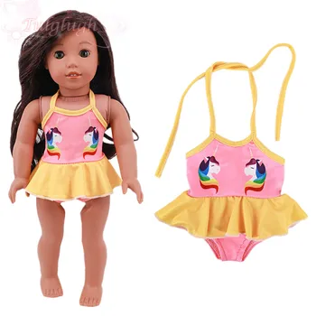 2021 Naujos Lėlės Drabužiai Vienaragis Maudymosi Suknelė Tinka 18 Colių Amerikos&43Cm Baby Naujas Gimęs Lėlės Mergaitės Žaislas