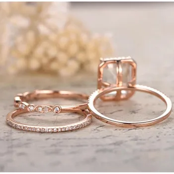 Mados Romantiškas Pasiūlymas/vestuvių Rose Gold Cirkonis Žiedas