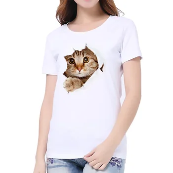 3D Katė Marškiniai, moterų ir Vyrų mados atsitiktinis marškinėliai, vyrų ir moterų trumpomis rankovėmis T-shirt, xxs-6xl vasaros