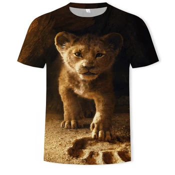 2021 Naujas 3D Liūtas T-marškinėliai Vyrams, Gyvūnų T-shirt 3D Stiliaus Modelis 3DT Marškinėliai Vasaros Tendencija Trumpas Rankovės