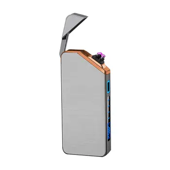 Vėjo Dual LANKO Elektros Lengvesni Flameless USB Įkraunama Plazmos Cigarečių Degiklio Rūkyti Su LED Maitinimo Ekranas