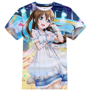 Love Live T-shirt Anime 3D Spausdinimo Streetwear Patinka Gyventi Vyrams, Moterims, Hip-Hop T Shirts Sporto Atsitiktinis Unisex Drabužiai