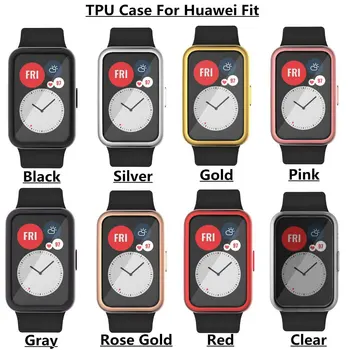 TPU Žiūrėti Screen Protector Atveju Padengti Huawei Žiūrėti Tilptų Išmaniųjų Laikrodžių Apyrankės Apsaugos Minkštas Visą Ekraną Aprėptis Filmas