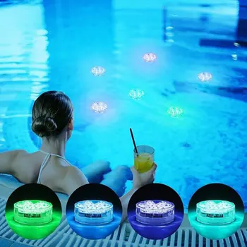 ICOCO RGB Povandeninis Žibintas Povandeninis LED Lemputė su Nuotolinio Valdymo Plaukimo Baseinas Žibintas su baterijomis, Sodas Šaliai Dekoro