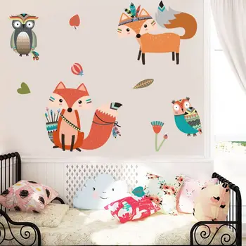 Indijos Stiliaus Gyvūnų FoxWall Lipdukai Vaikų Kambarys Gyvenamasis Kambarys Miegamasis lipnus Popierius Tapetų StickerT200911