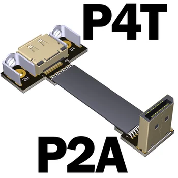 VDA-Link P2A-P4T Versija Pratęsimo Kabelis, DisplayPort 1.2 8K 4K HDR 165Hz 60Hz Display Port Alkūnė Specialus Adapteris Jungties Juostelės