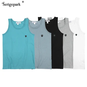 Vyrai vasarą viršuje marškinėlius solide spalvos liemenė, klasikinio serige parko lauko berankoviai marškinėliai kultūrizmo aukštos kokybės žmogaus palaidinė