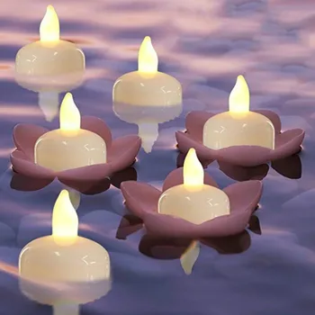 5VNT Vandeniui Flameless Plūduriuojančių Žvakių Šviesos ant Vandens, Vandens Žvakė LED Arbata Šviesos Vestuves