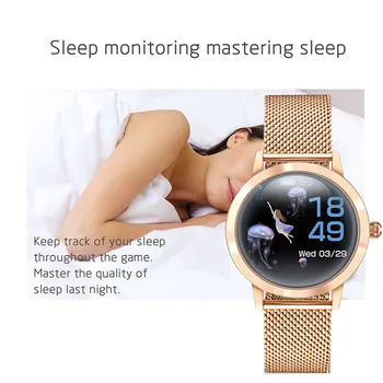 2021 Stilingas Smart Watch Širdies ritmo BP WhatsappMessage & Skambučių Priminimas IP68 Vandeniui LW10 Smartwatch Moterų Prijunkite 