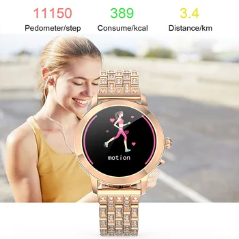 2021 Stilingas Smart Watch Širdies ritmo BP WhatsappMessage & Skambučių Priminimas IP68 Vandeniui LW10 Smartwatch Moterų Prijunkite 