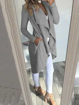 Mados Moterų Atidaryti Priekiniai Paltai ir Striukės Elegantiškas OLIS Office Lady Cardigan Femme Outwear Rudens Žiemos Viršuje Ponios Streetwear