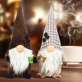 Kavos Gnome Pledas Švedijos Tomte Gnome,Kavos Baras Apdailos Dovana Kavos Skandinavijos Statulėlės Šiaurės Pliušinis Namų Dekoro