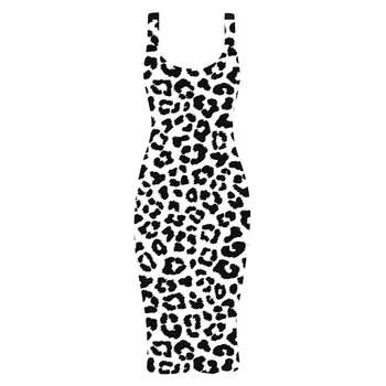 Moterų Sexy Vasaros Suknelė Leopardas Spausdinti Stora Bakas Suknelė be Rankovių Pagrindinio Midi Klubas Suknelės Moterims 2021 Vestidos De Fiesta