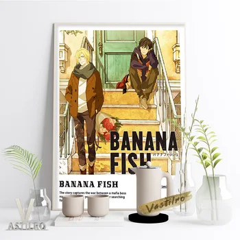 Bananų Žuvų Anime Plakatu, Japonijos Manga Simbolių Drobės Tapybos Gerbėjai Rinkti Dovanų Minimalistinio Kambaryje Namų Dekoro Spaudinių Sienos Nuotrauka