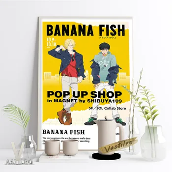 Bananų Žuvų Anime Plakatu, Japonijos Manga Simbolių Drobės Tapybos Gerbėjai Rinkti Dovanų Minimalistinio Kambaryje Namų Dekoro Spaudinių Sienos Nuotrauka