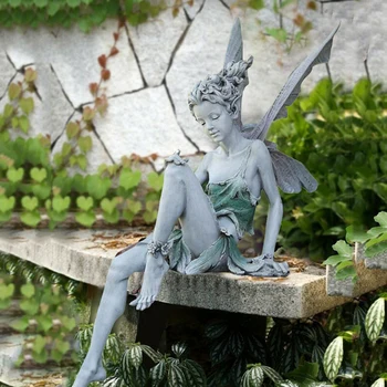 Gėlių Fėja Skulptūrų Sodas Kraštovaizdžio Kieme Meno Ornamentas Dervos Turek Sėdi Statula Lauko Angelas Mergaitė Figūrėlės Amatų