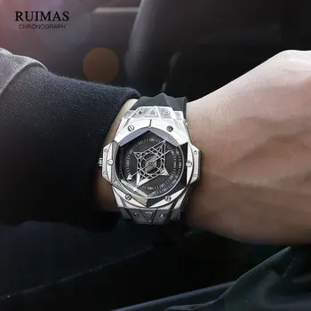 RUIMAS Mados vyriški Laikrodžiai Prabanga Karinės Sporto Laikrodis Žmogui Minkšto Silikono Dirželis Žiūrėti Relojio часы zegarki montre