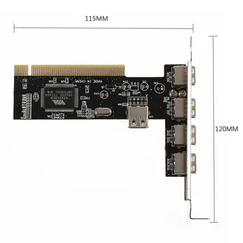 PCI-E 4 Prievadai USB 2.0 HUB Konverteris PCI Express Plėtimosi Kortelės Adapteris Didelės spartos PC Desktop Priedai