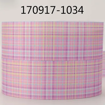 10yards -įvairaus dydžio rožinės spalvos grotelės, juostelės spausdinti Grosgrain kaspinu 170917