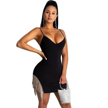 2021 Moterų Sexy Tvarstis Šalis Suknelė Bodycon Mini Klubas Suknelė Vasaros Backless Spageti Dirželis Kutas Trumpas Elegantiškas Rudenį Suknelė
