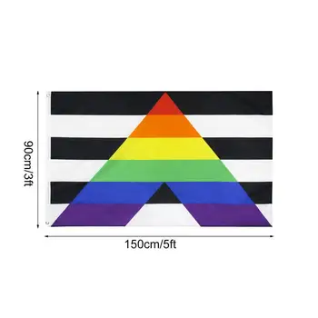 90x150cm Gėjų Tiesiai Ally LGBT Vėliava Vaivorykštės Pride 