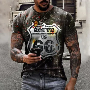 2021 metų Vyrų Europoje Ir Amerikoje Retro boutique gatvės mados marškinėliai letterprint spalvotų vyriški trumpomis rankovėmis