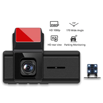 FHD 1080p Dual Lens Car DVR Kamera Brūkšnys Cam Night Vision w/ 3.16 colių Ekranas видеорегистратор Видеорегистраторы регистраторы на
