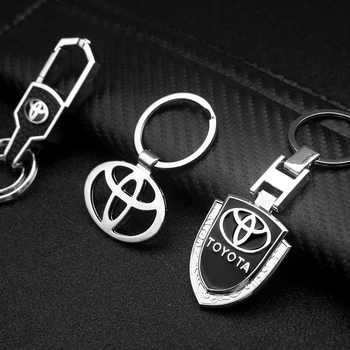 Automobilių Metalo Keychain Odinis Raktų Žiedas 3D Logotipu Atveju Automobilio Stilius Toyota Corolla Chr Auris Yaris Automobilių Reikmenys Key Chain