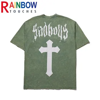Rainbowtouches 2021 Short-Sleeve T-Shirt Unisex High Street Derliaus Grafiti Prarasti Atsitiktinis marškinėliai