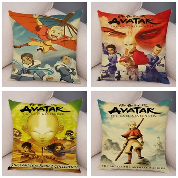 Kovoti su Anime ir Animacinių filmų Pagalvės užvalkalą už Sofos Namų Dekoro ir Avatar The Last Airbender Aang Užvalkalas Minkštas Pliušinis Pagalvėlė Padengti 45x45cm