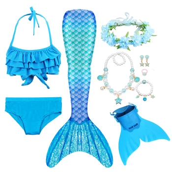Merginos Undinėlės Uodegos Plaukimo Suknelės Cosplay Kostiumų Paplūdimio Drabužių Mažai Vaikų Undinė maudymosi kostiumėlį Vaikams Swimmable Kostiumai