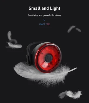 Dviračių LED Galinis Žibintas Vandeniui atsparus Šalmas, Kuprinė Įspėjimo užpakalinis žibintas atsparus Vandeniui LED Žibintuvėlis Dviračių Priedai Smart Dviračio šviesos