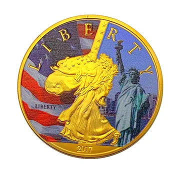 2017 Amerikos Laisvės Erelis Iššūkis Monetos Sidabro/Aukso Padengtą JAV Proginę Monetą Su Apsauga Kapsulės Dovanų Kolekcija