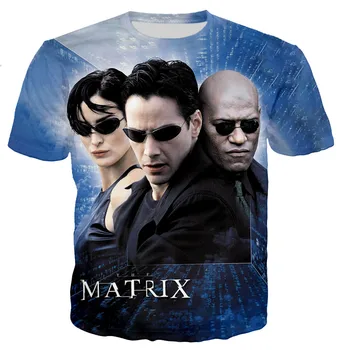 2021 Karšto Pardavimo Klasikinio Filmo Matrica 3d Atspausdintas T-shirt Unisex Vasaros Mados Atsitiktinis trumpomis Rankovėmis Apvalios Kaklo Viršūnes Harajuku