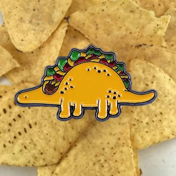 Meksikos Maisto Taco Dinozaurų Atlapas Pin Tacosaurus Dinozaurų Maisto Sagė Juokinga Veganų Nuojauta Papildymas