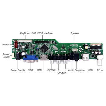 Naujas TV56 Stebėti valdybos Rinkinys M190PW01 V. 0 V0 M190PW01 V1 V. 1 TV+HDMI+VGA+AV+USB LCD LED ekrano Valdiklio plokštės Tvarkyklės