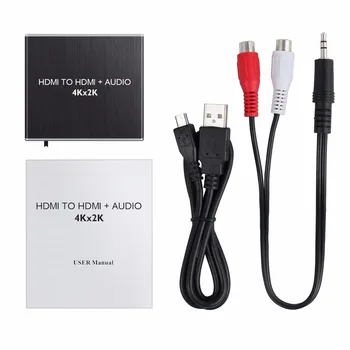 LiNKFOR 4K x 2K 3D HDMI Audio Extractor Konverteris, HDMI Optinis TOSLINK SPDIF + HDMI Su 3,5 mm Stereo Audio Adapteris, Splitter