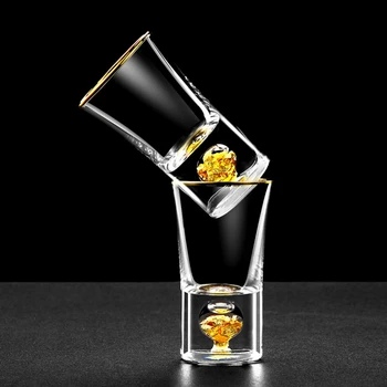 24K Aukso Folija Kristalų Alkoholiniai gėrimai Alkoholiniai taurelė Baras Aukštos Klasės Aukso Sake Degtinės Maža Kadrų Vyno Taure Taurės Vasos De Cristal