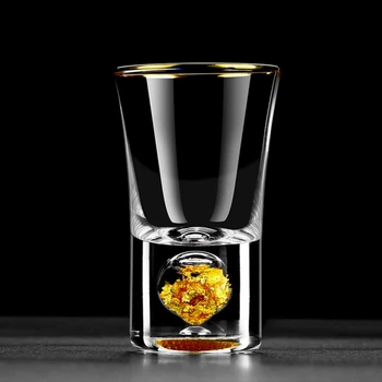 24K Aukso Folija Kristalų Alkoholiniai gėrimai Alkoholiniai taurelė Baras Aukštos Klasės Aukso Sake Degtinės Maža Kadrų Vyno Taure Taurės Vasos De Cristal