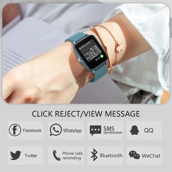 GEJIAN 1.7 colių Smart Watch Moterų P8 Plius Pilnas Touch Fitness Tracker IP67 atsparus vandeniui Sporto Moters Smart Watch 